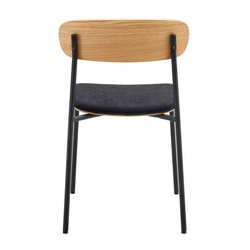 Lot de 2 chaises en métal, bois et tissu