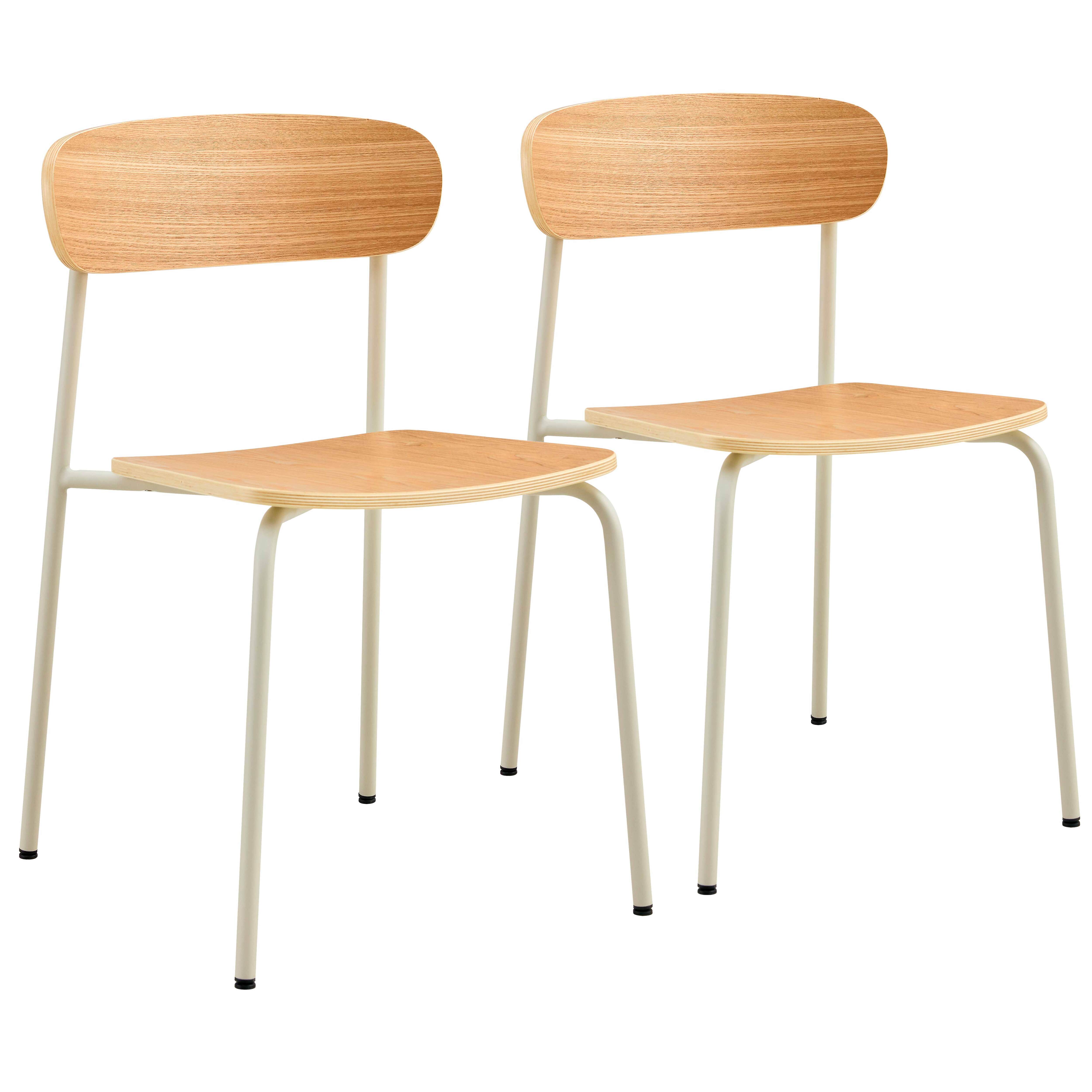 Chaises de restaurant en bois et métal - Lot de 2