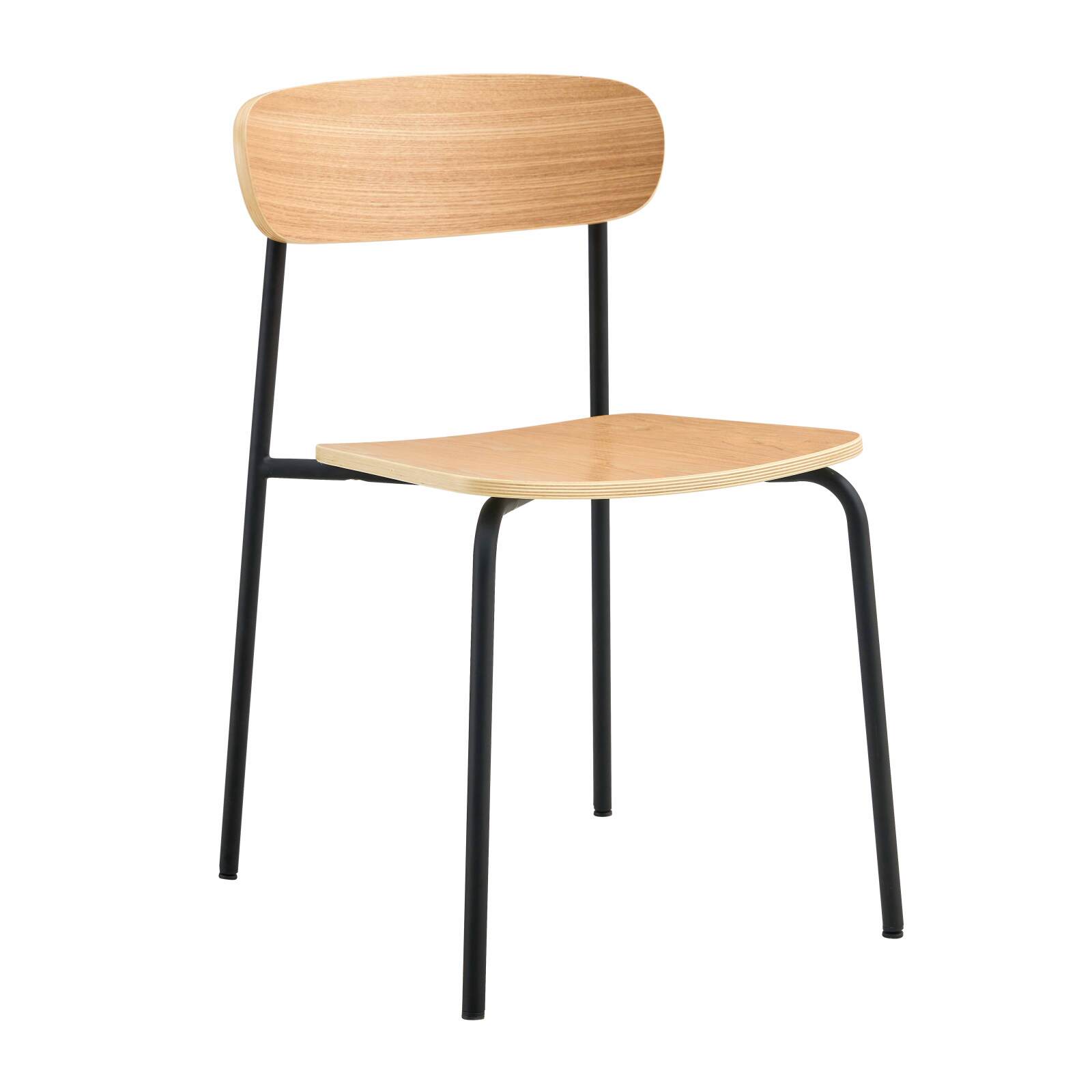 Lot de 2 chaises en métal et bois Lot de 2 chaises en métal et bois