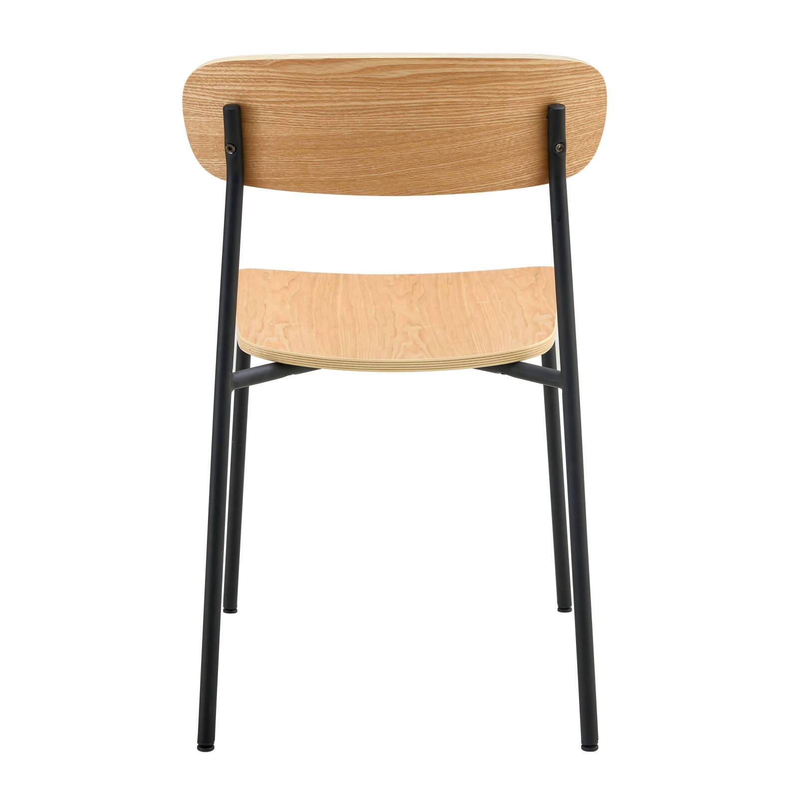 Lot de 2 chaises en métal et bois Lot de 2 chaises en métal et bois