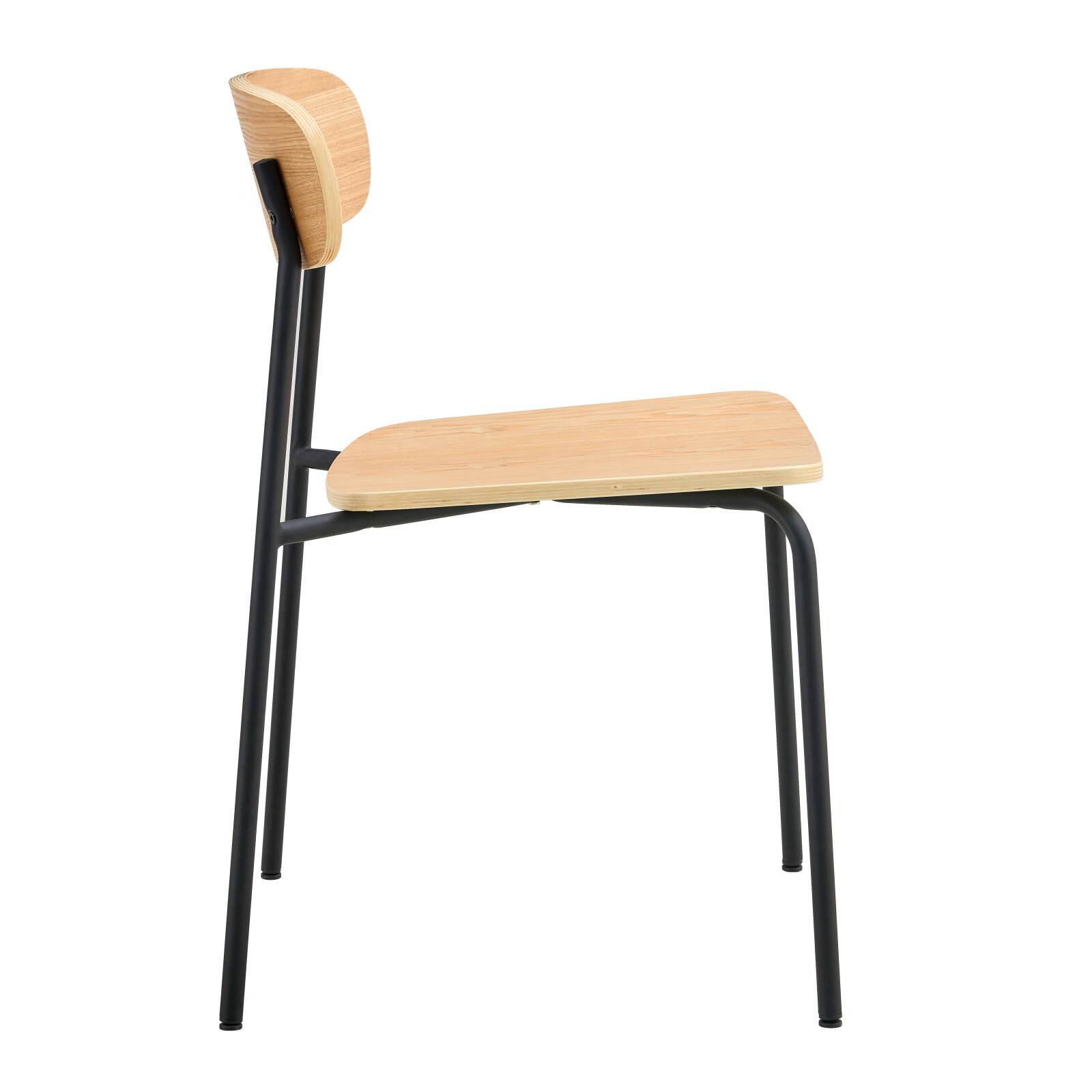 Lot de 2 chaises en métal et bois Lot de 2 chaises en métal et bois