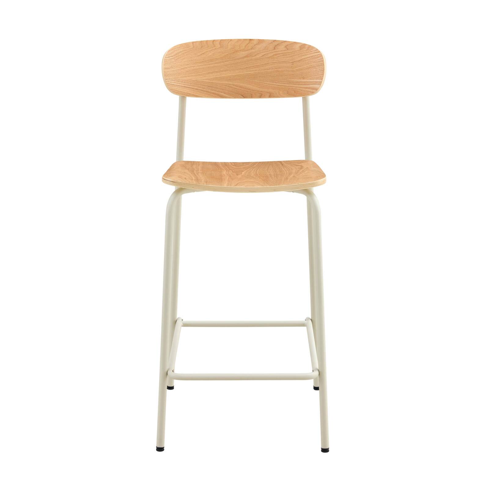 Lot de 2 chaises hautes en métal et bois