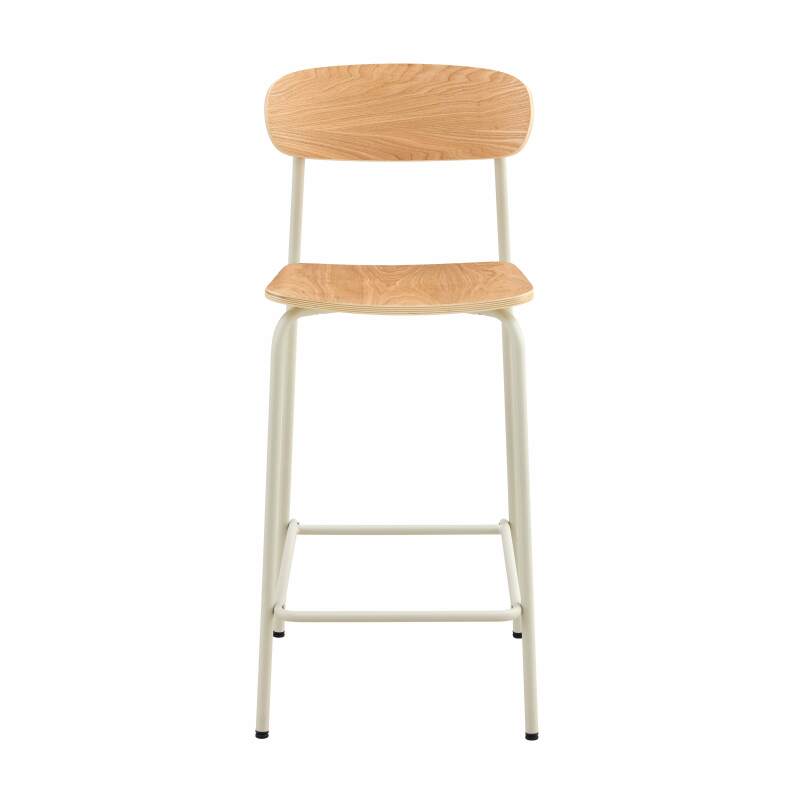 Lot de 2 chaises hautes en métal et bois