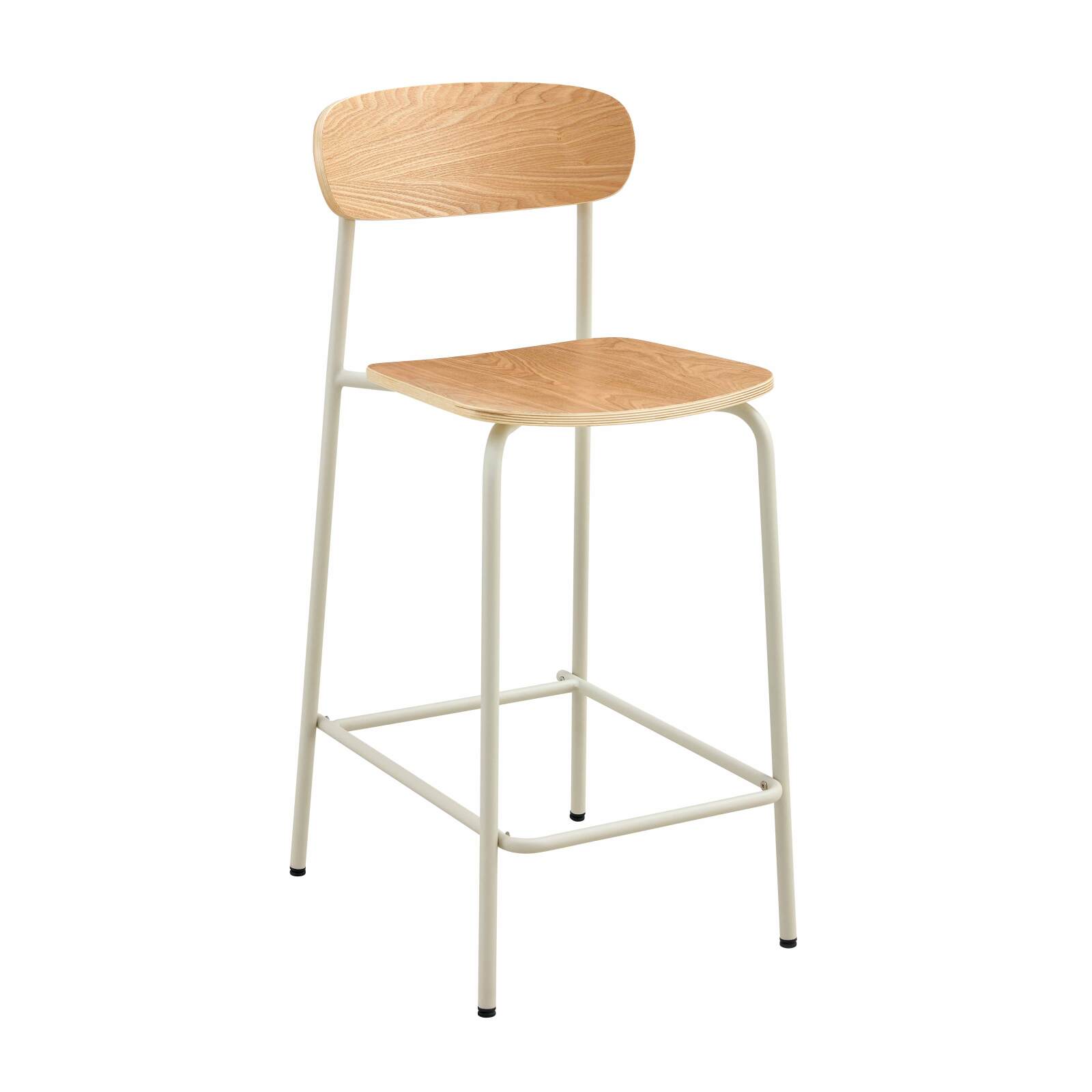 Lot de 2 chaises hautes en métal et bois Lot de 2 chaises hautes en métal et bois