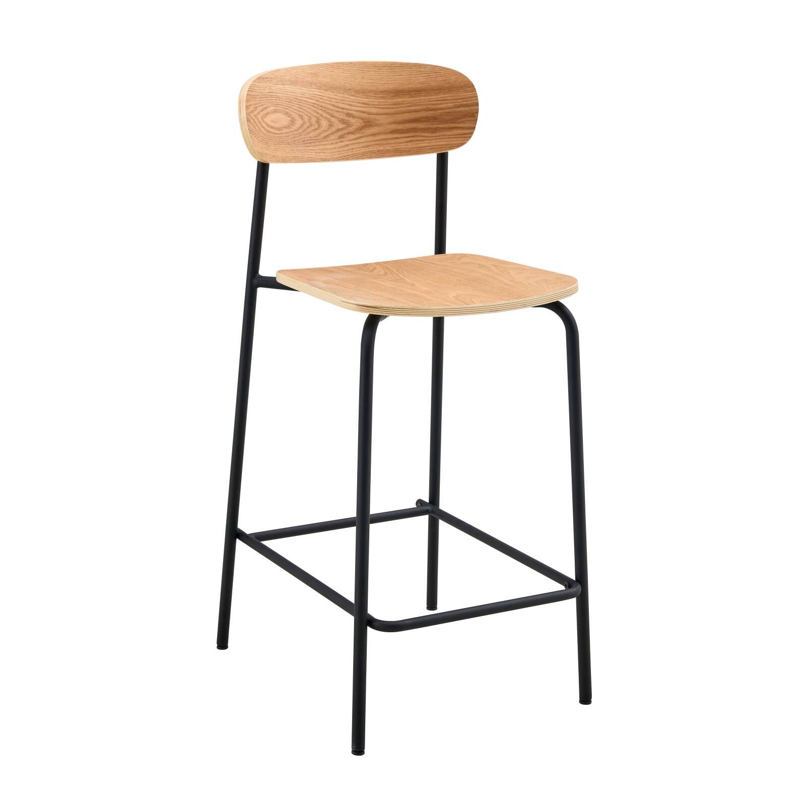 Lot de 2 chaises hautes en métal et bois Lot de 2 chaises hautes en métal et bois