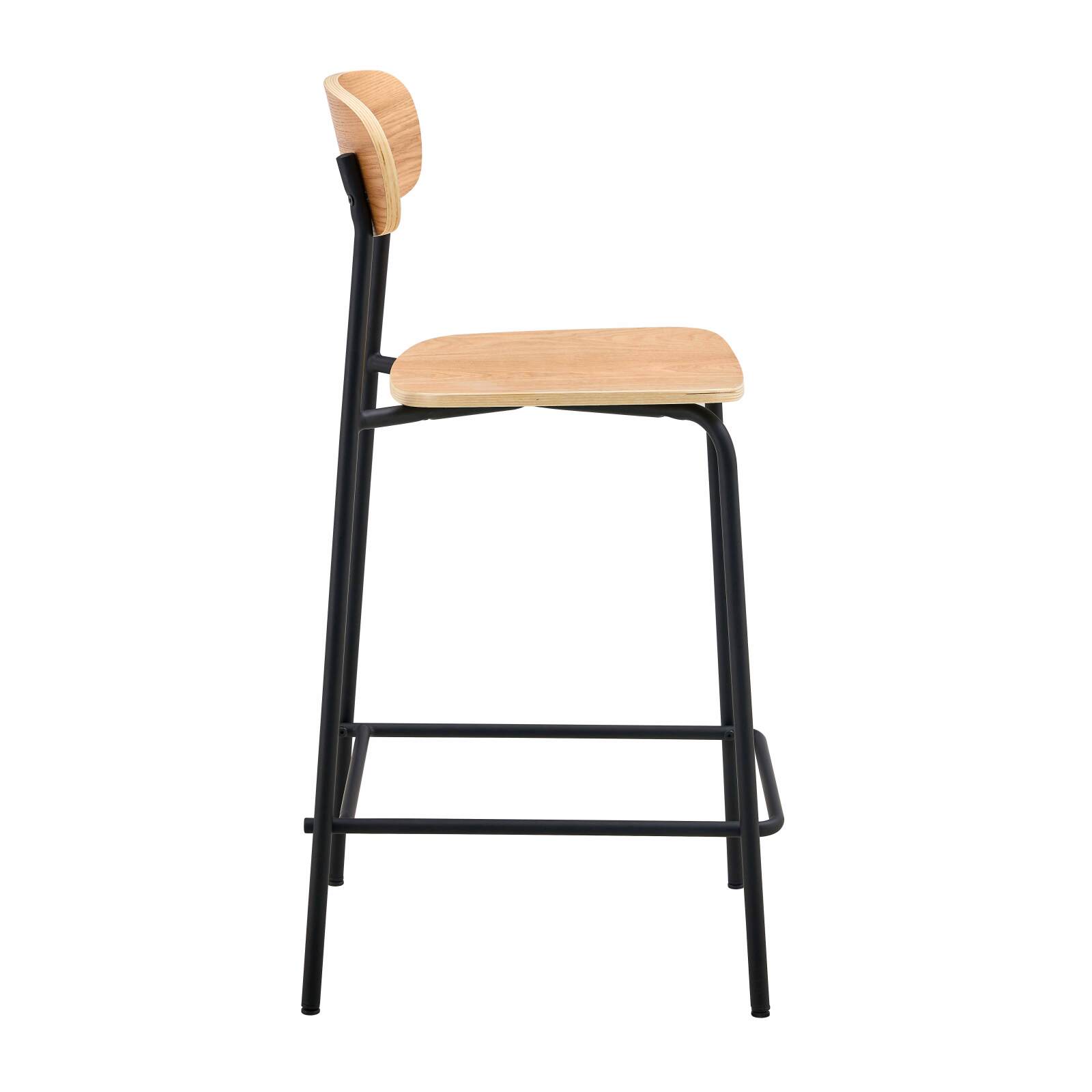 Lot de 2 chaises hautes en métal et bois Lot de 2 chaises hautes en métal et bois