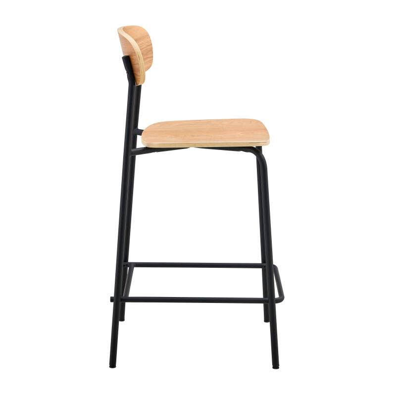 Lot de 2 chaises hautes en métal et bois