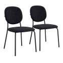 Lot de 2 chaises en acier et tissu