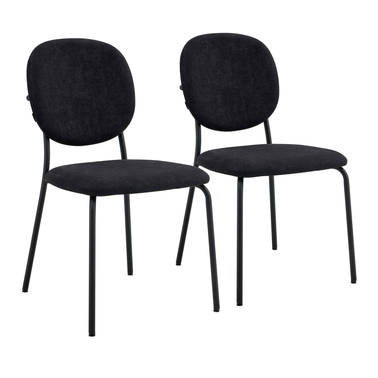 Lot de 2 chaises en acier et tissu Lot de 2 chaises en acier et tissu