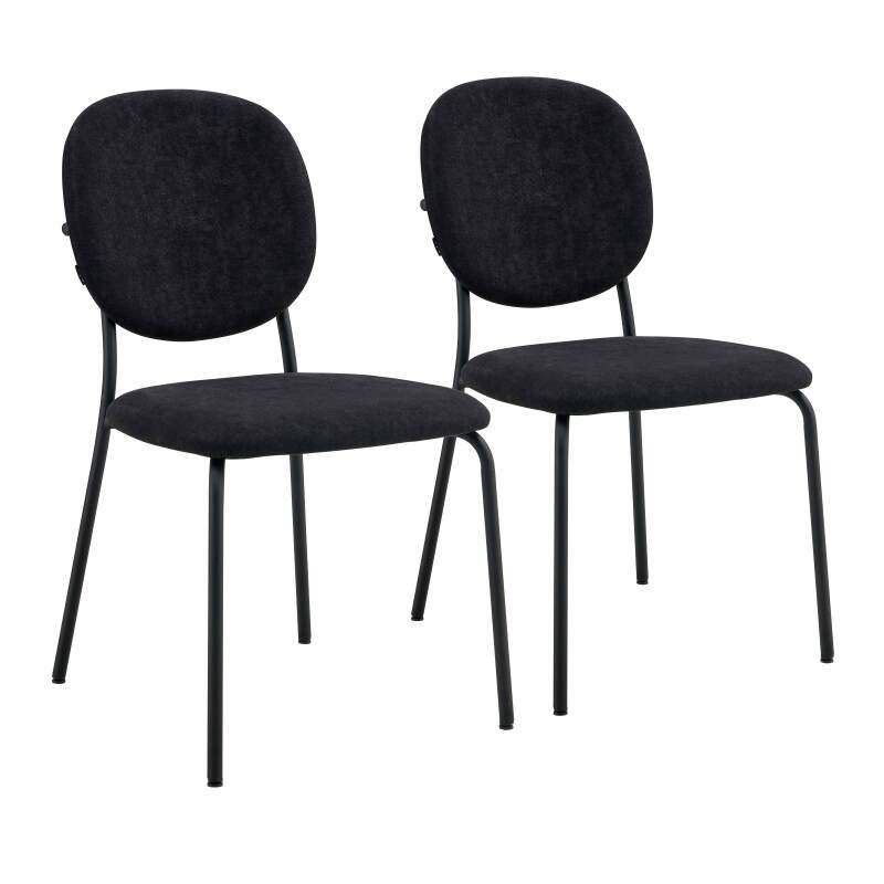 Lot de 2 chaises en acier et tissu