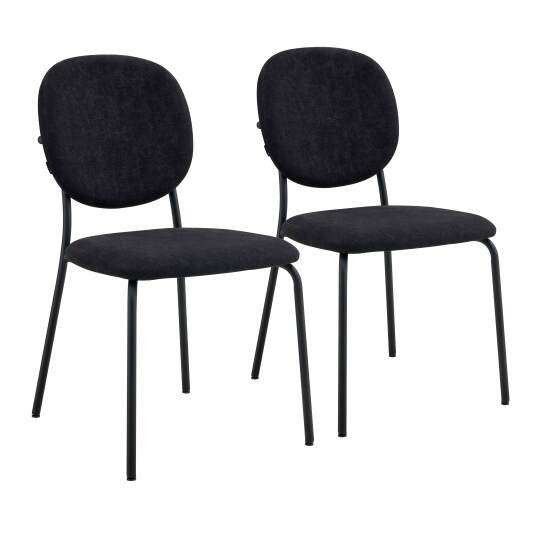 Chaises de restaurant en tissu et métal - Lot de 2 | Mobeventpro