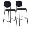 Lot de 2 chaises hautes en acier et tissu
