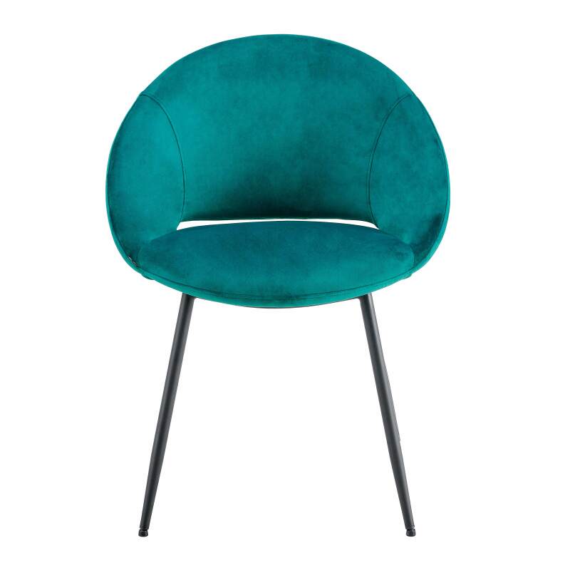 Lot de 2 chaises en acier et velours