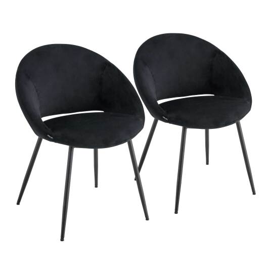 Chaises de restaurant en velours et métal - Lot de 2 | Mobeventpro