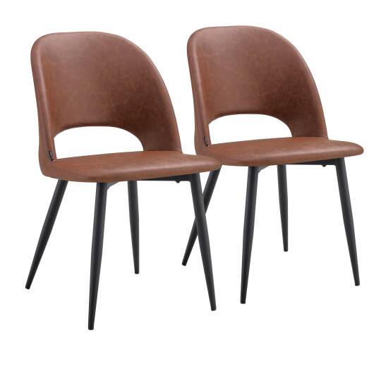 Lot de 2 chaises en acier et textile enduit