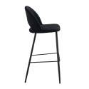 Lot de 2 chaises hautes en acier et velours