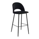 Lot de 2 chaises hautes en acier et velours