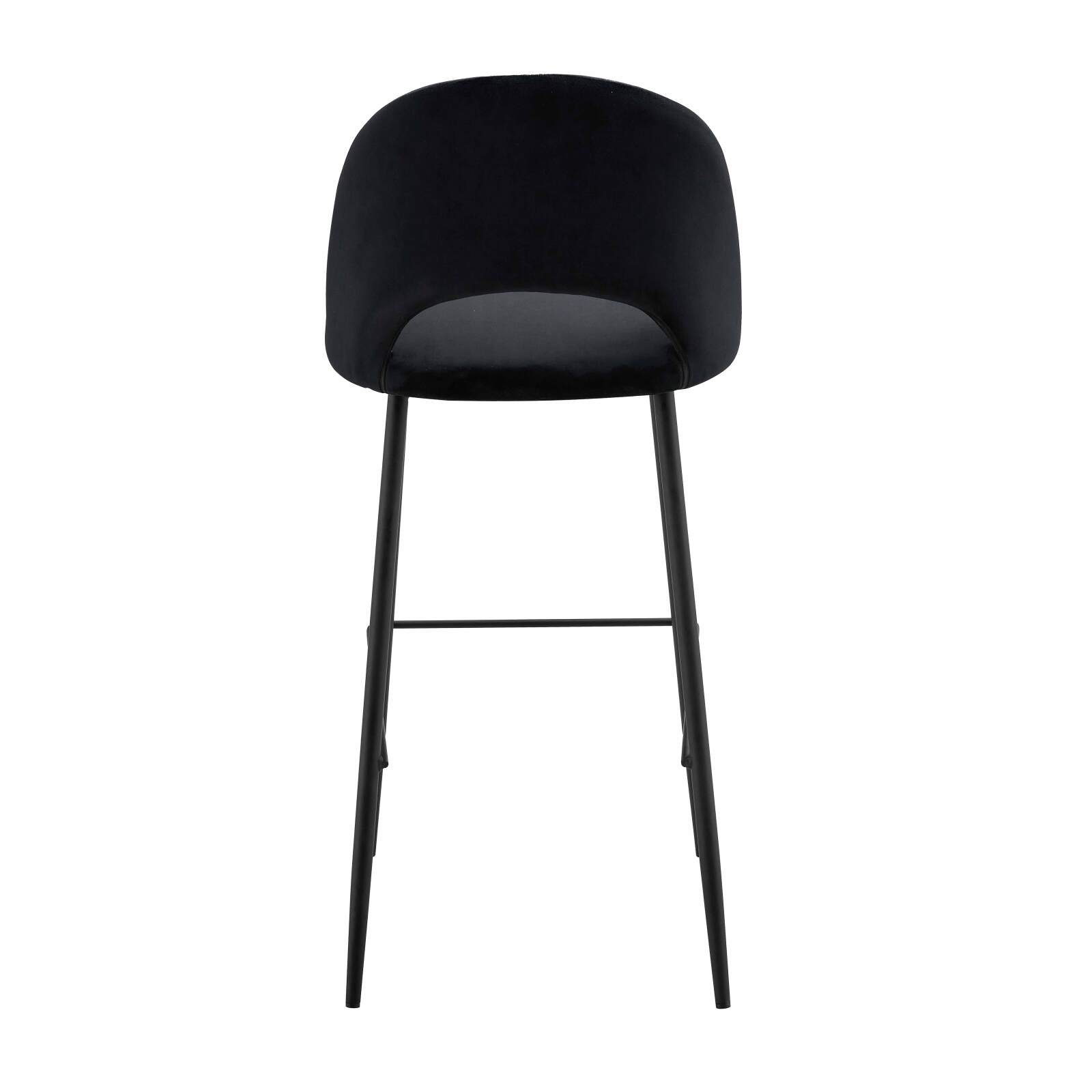 Lot de 2 chaises hautes en acier et velours