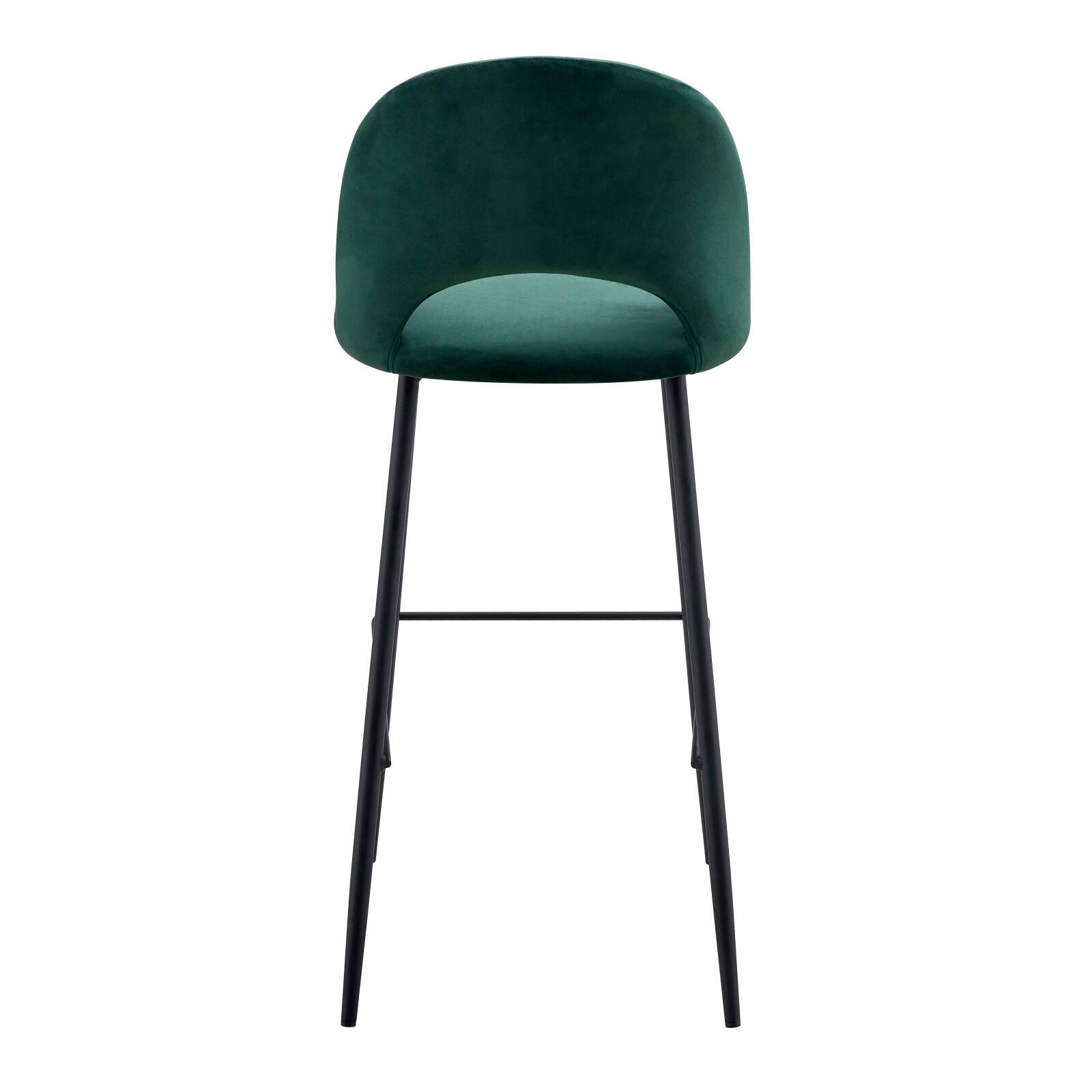 Lot de 2 chaises hautes en acier et velours