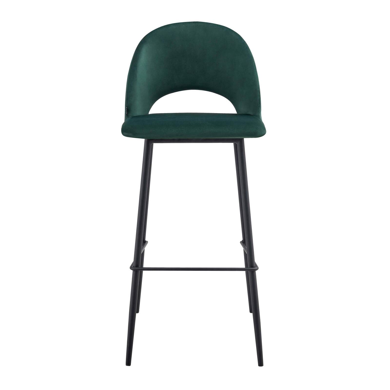 Lot de 2 chaises hautes en acier et velours