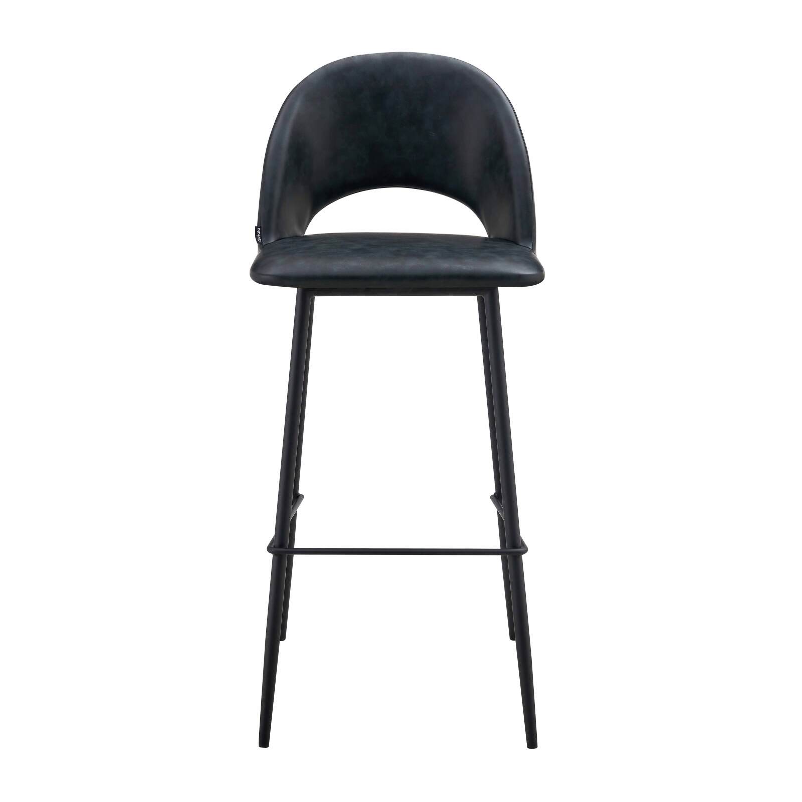 Lot de 2 chaises hautes en métal et textile enduit Lot de 2 chaises hautes en métal et textile enduit