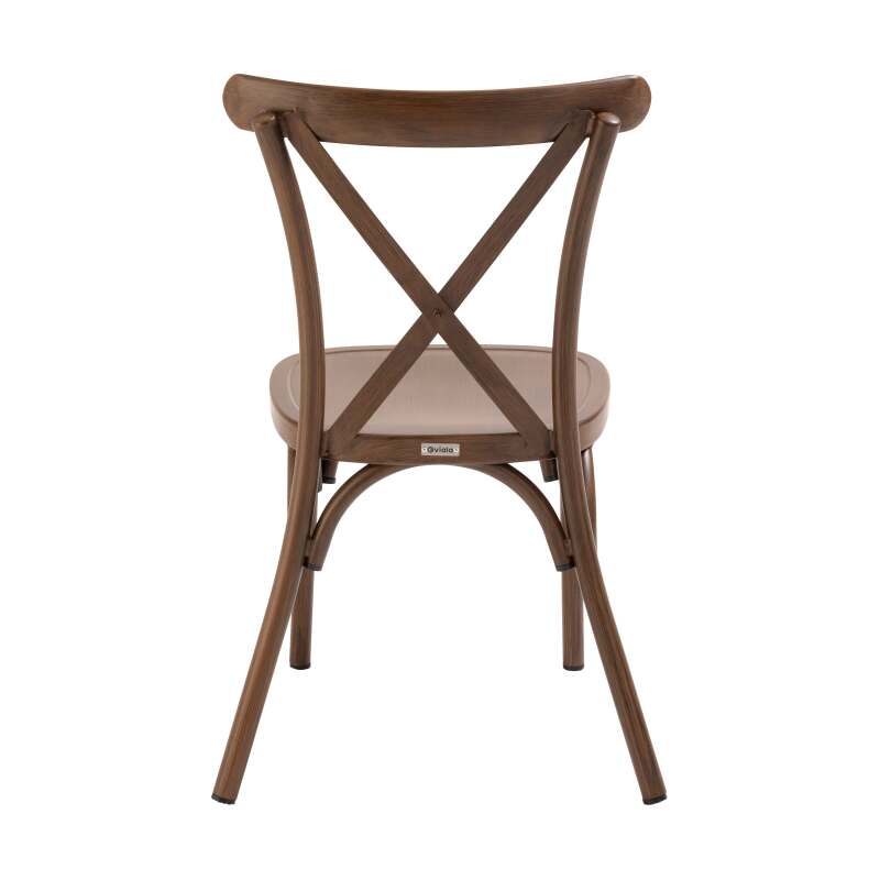 Chaise de restaurant en aluminium effet bois