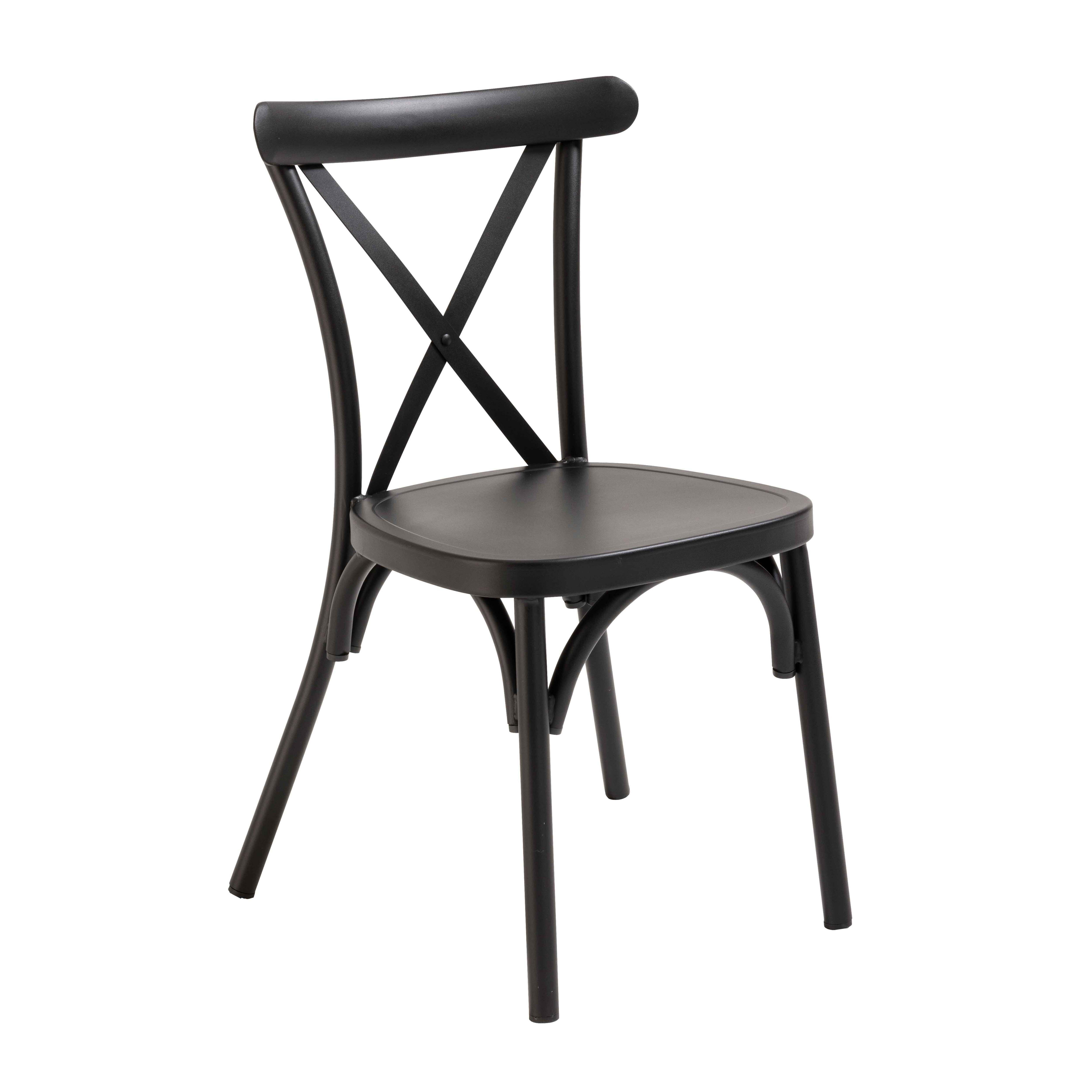 Chaise de terrasse de restaurant en aluminium effet bois