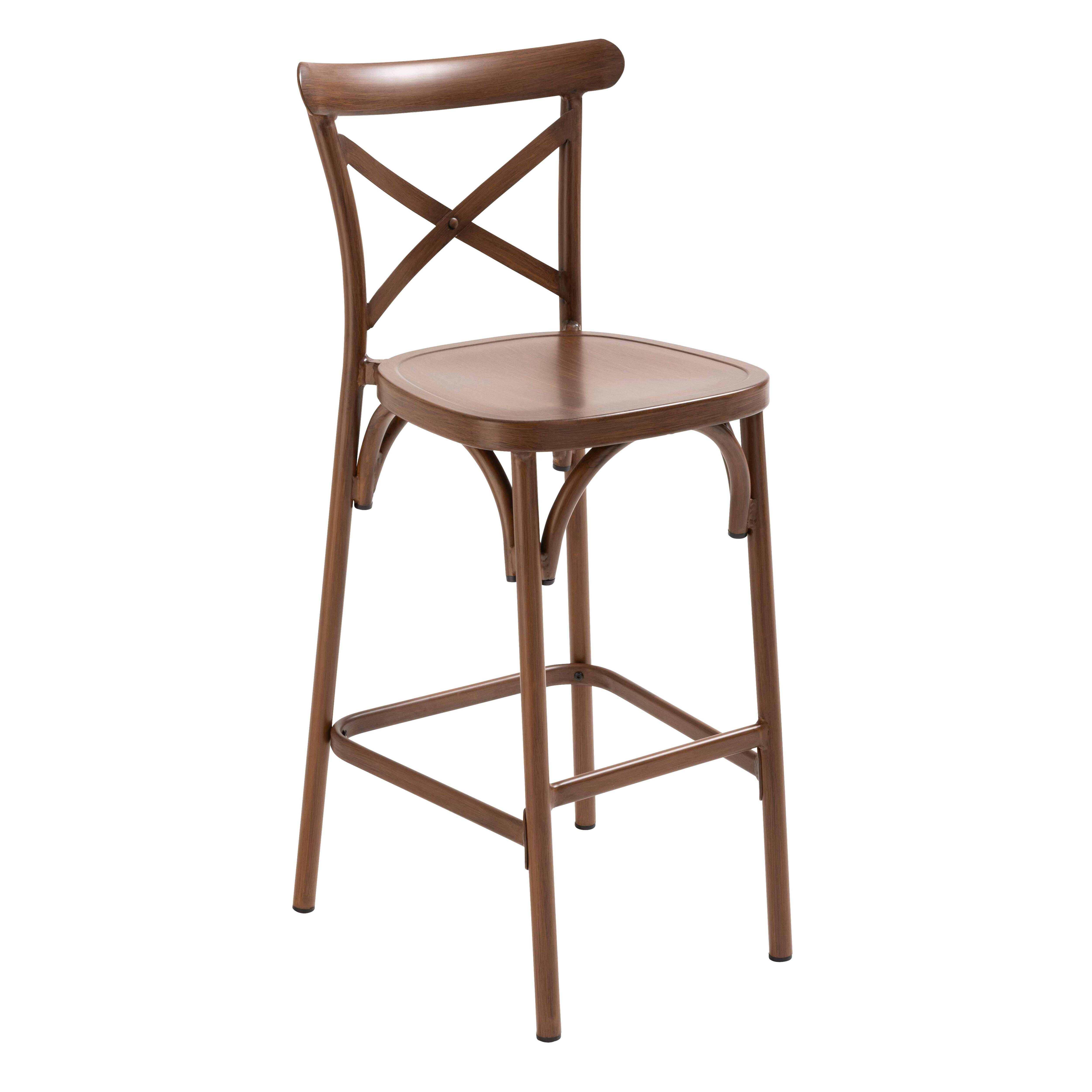 Chaise haute de restaurant en aluminium