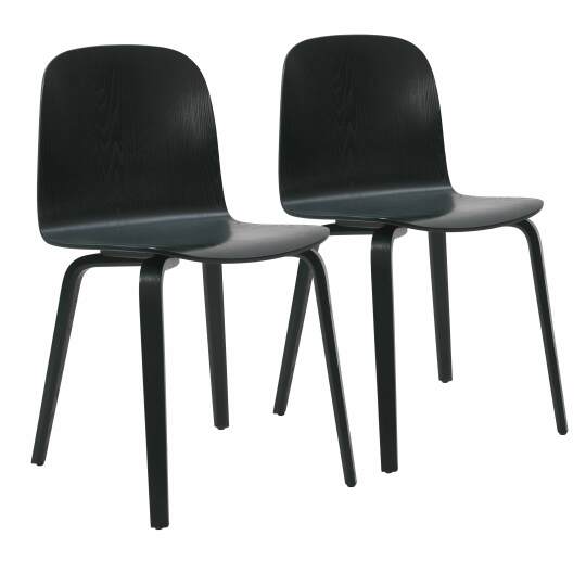Chaises de restaurant en contreplaqué chêne naturel FSC® - Lot de 2 | Mobeventpro