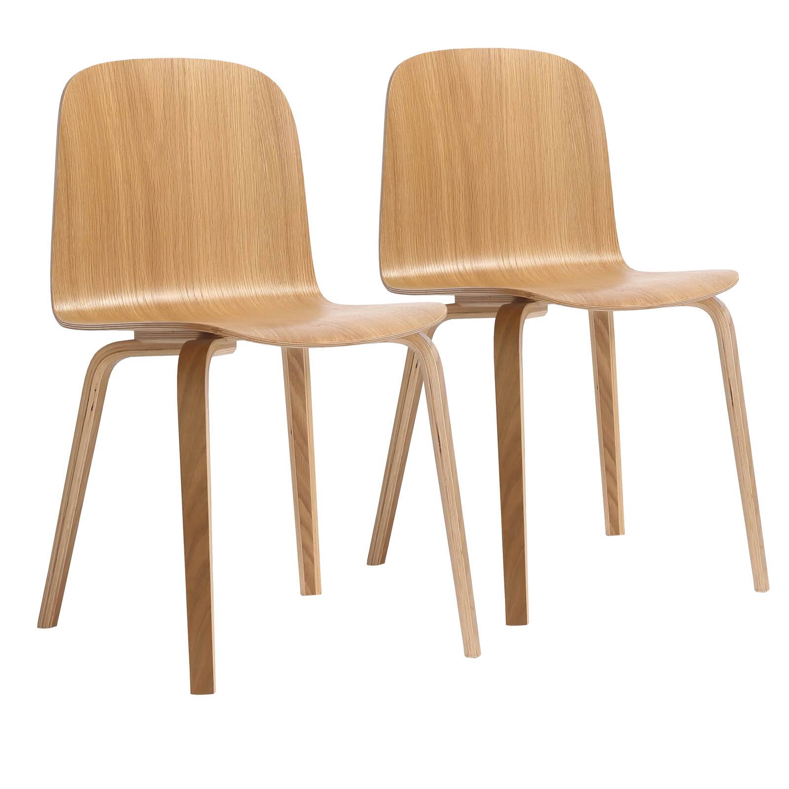 Lot de 2 chaises en contreplaqué Lot de 2 chaises en contreplaqué FSC® Lot de 2 chaises en contreplaqué Lot de 2 chaises en contreplaqué FSC®