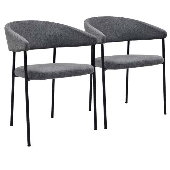 Chaises de restaurant en tissu et métal avec accoudoirs - Lot de 2 | Mobeventpro
