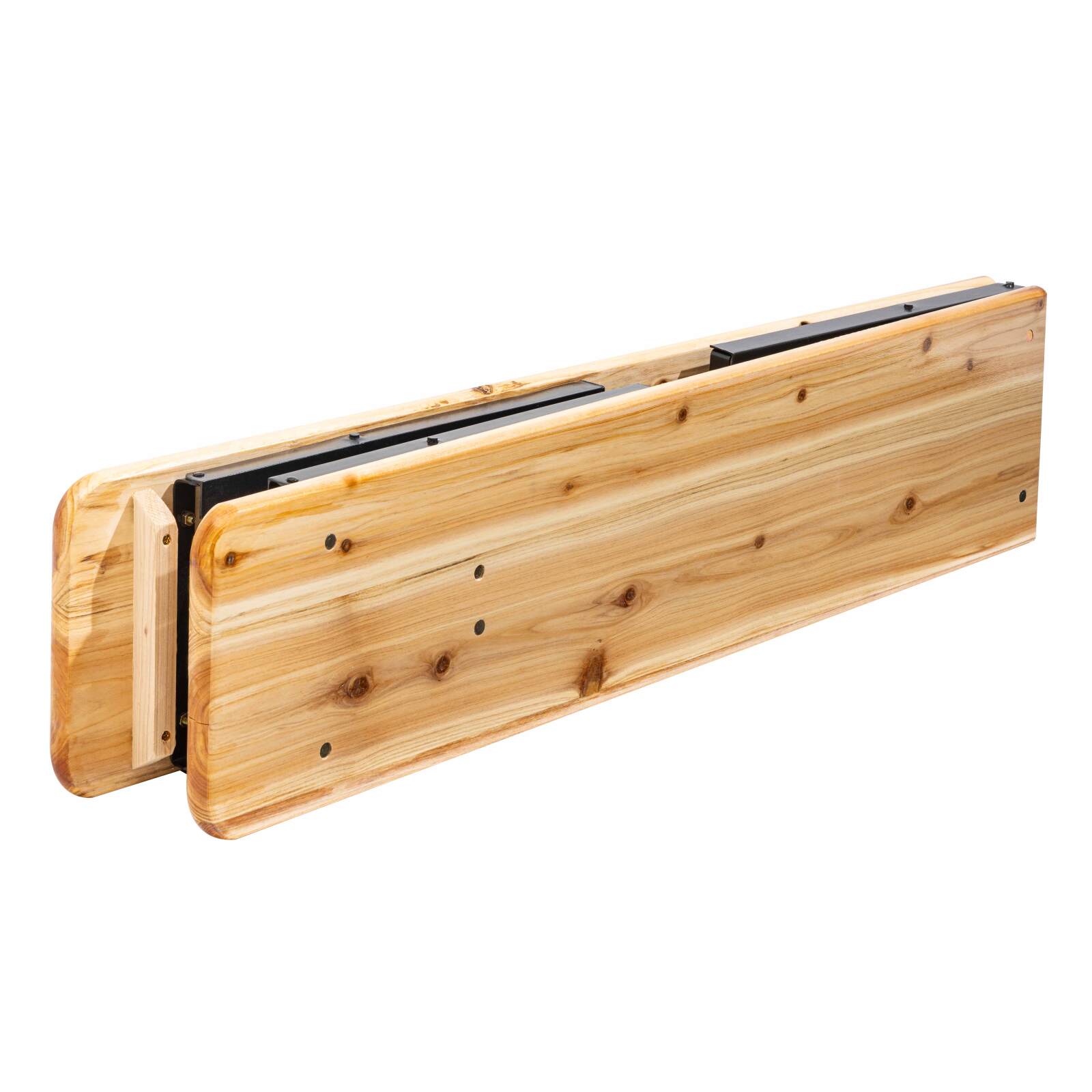 Table de brasserie en bois et bancs pliants 218cm 10 places