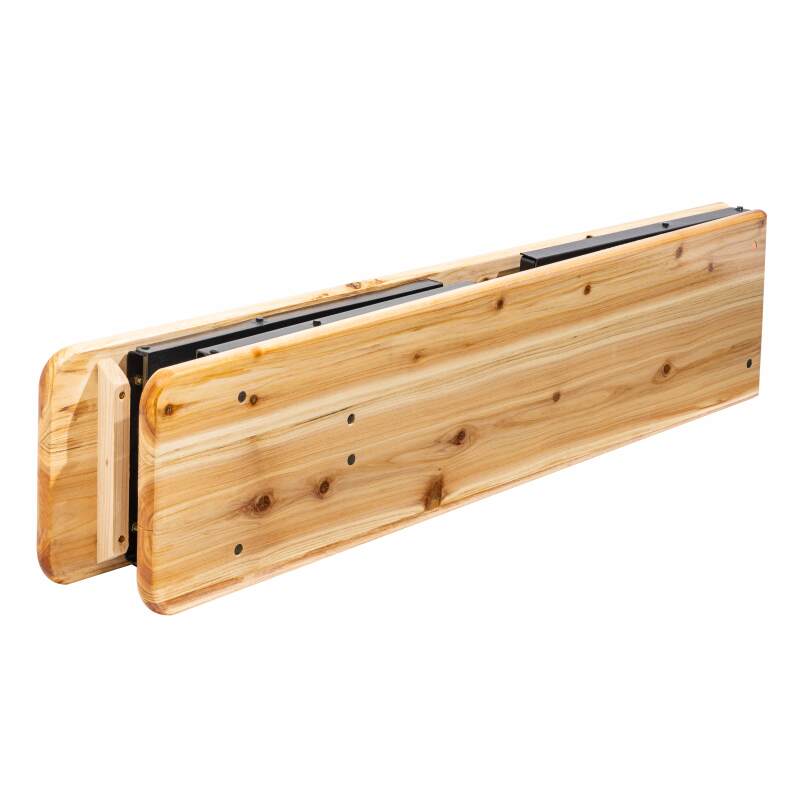 Table de brasserie en bois et bancs pliants 218cm 10 places