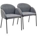Lot de 2 chaises en acier et tissu