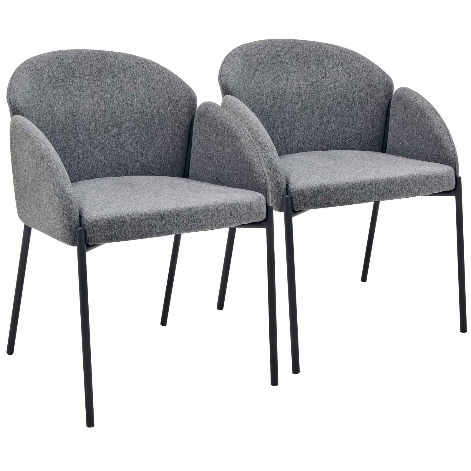Lot de 2 chaises en acier et tissu