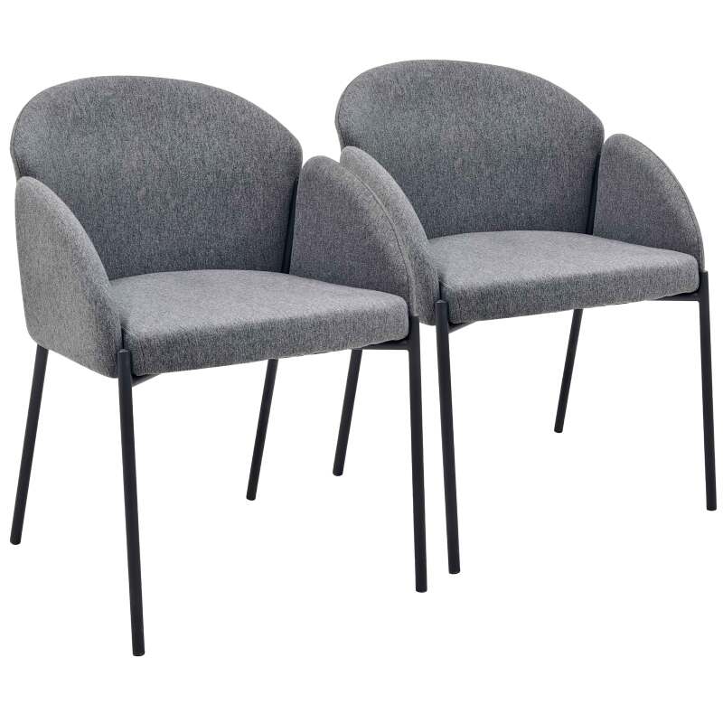Lot de 2 chaises en acier et tissu