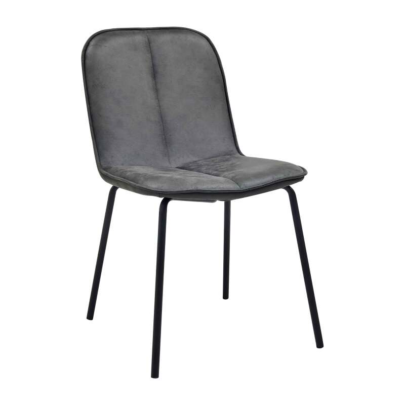 Lot de 2 chaises en métal et textile enduit