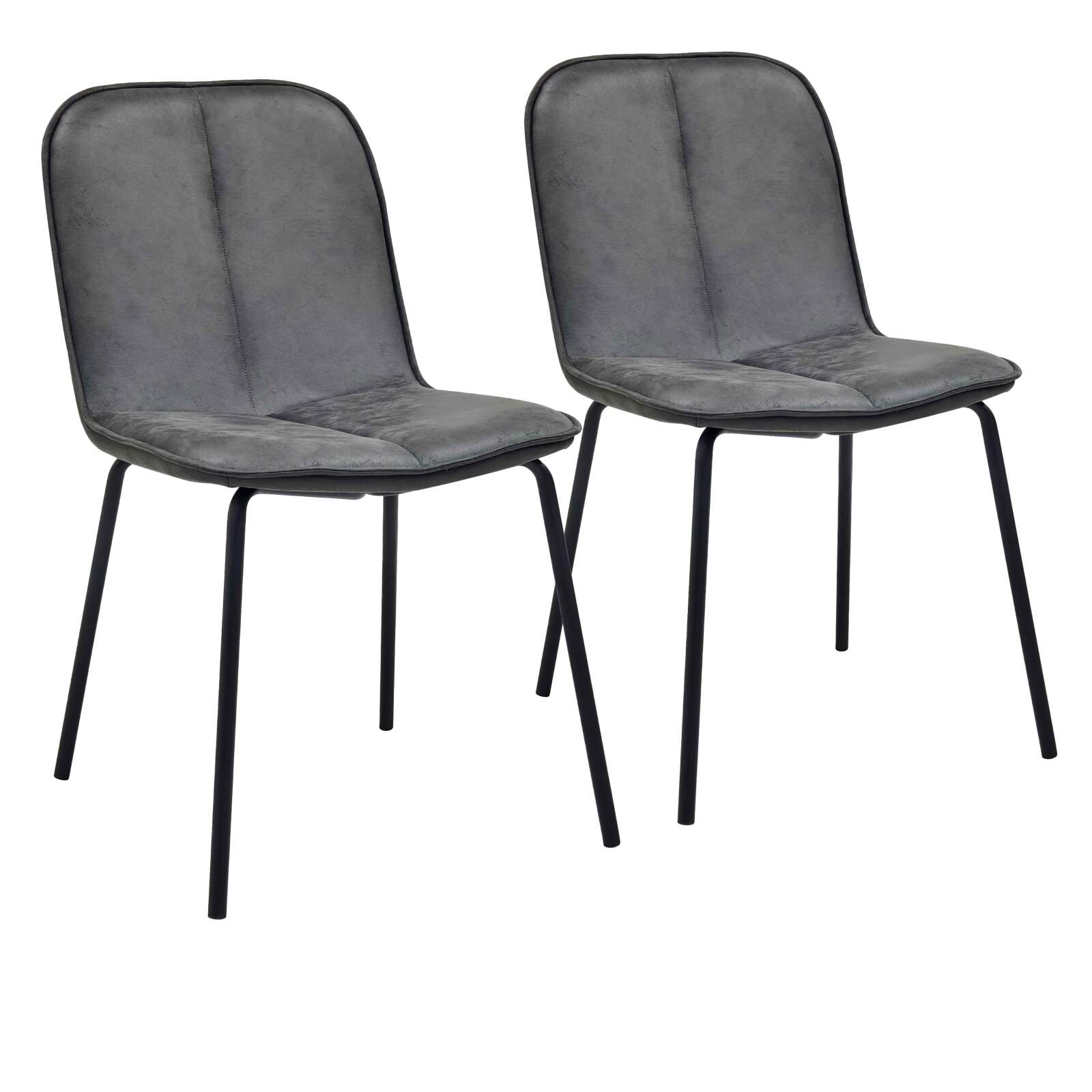 Lot de 2 chaises en métal et textile enduit Lot de 2 chaises en métal et textile enduit