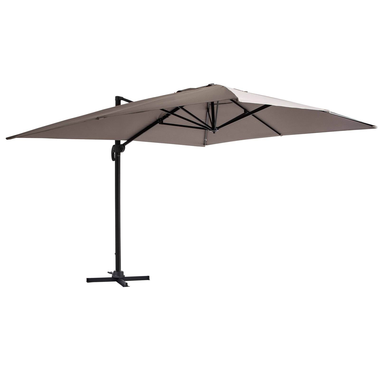 Parasol déporté rectangulaire rotatif 360° professionnel (4x3m) - 240g/m²