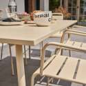Ensemble table rectangulaire 180 cm et 8 fauteuils en métal