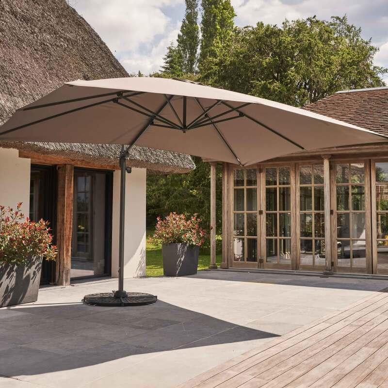 Parasol déporté rectangulaire rotatif 360° professionnel (4x3m) - 240g/m² (5/7)