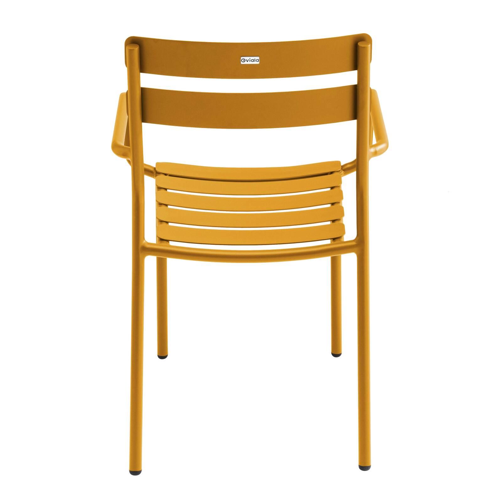 Chaise de terrasse avec accoudoirs en aluminium