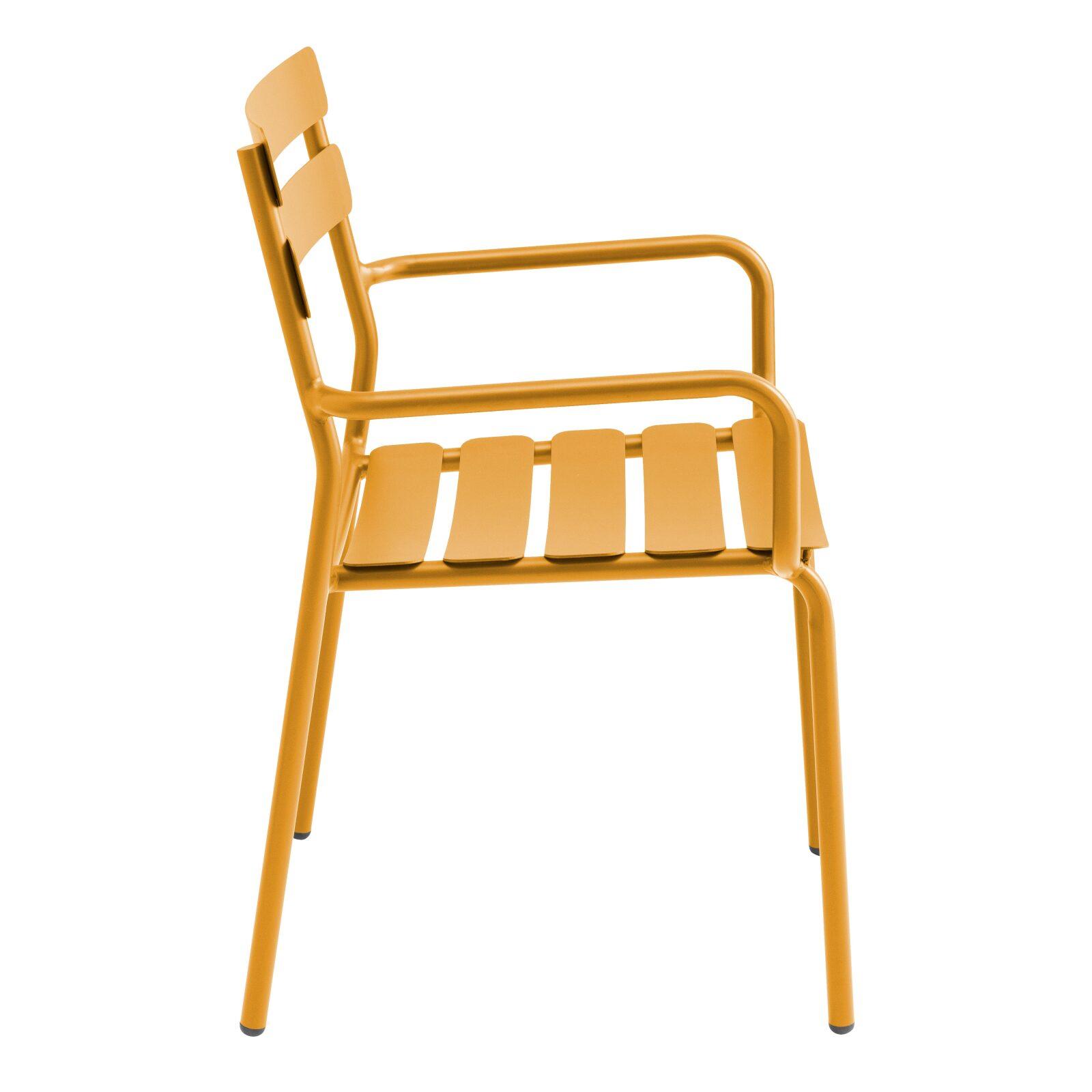 Chaise de terrasse avec accoudoirs en aluminium