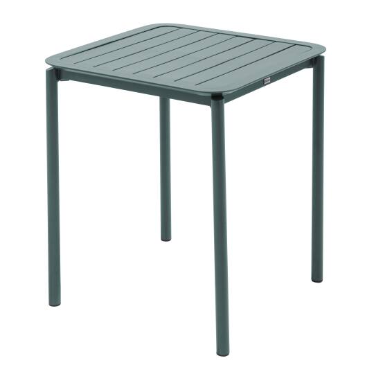 Table de terrasse de restaurant carrée en aluminium 4 personnes empilable 70x70 cm | Mobeventpro