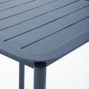 Table de terrasse carrée empilable 70 x 70 cm en aluminium