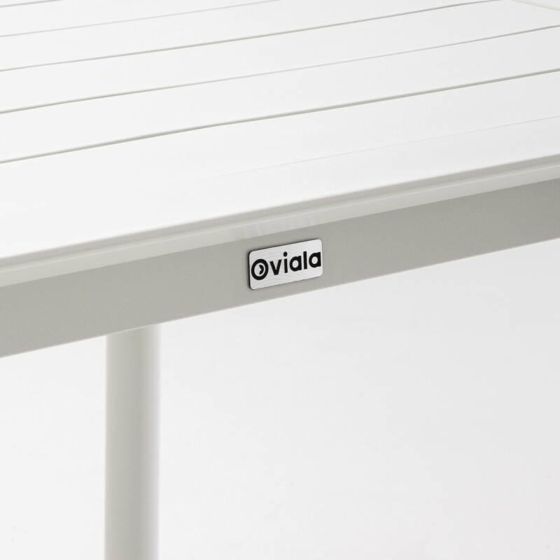 Table de terrasse carrée empilable 70 x 70 cm en aluminium (6/7)