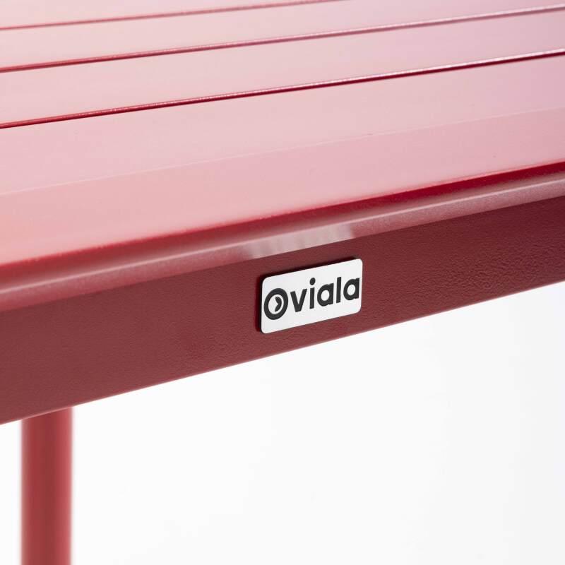 Table de terrasse carrée empilable 70 x 70 cm en aluminium (6/7)