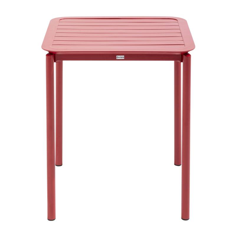 Table de terrasse carrée empilable 70 x 70 cm en aluminium (4/7)