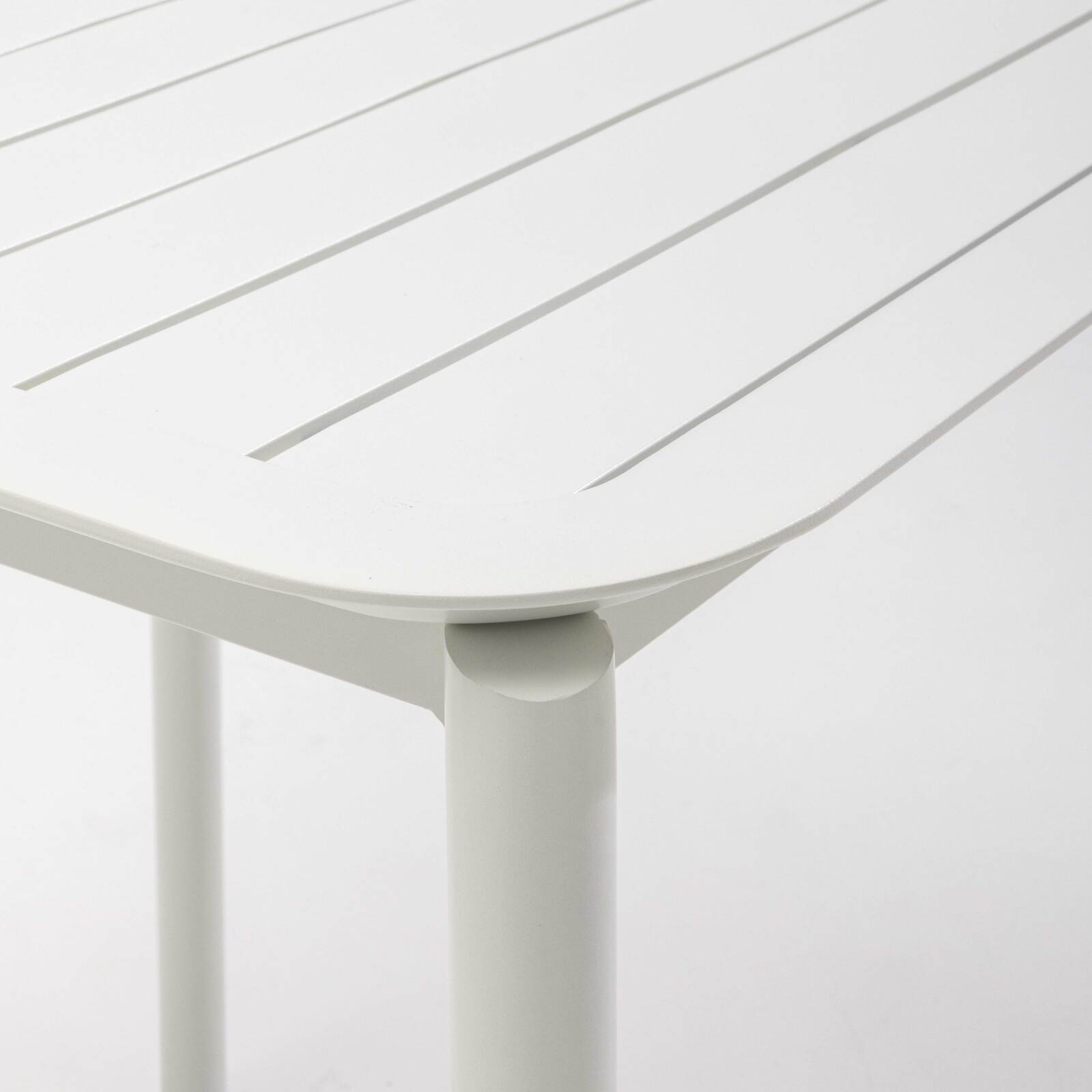 Table de terrasse carrée empilable 70 x 70 cm en aluminium