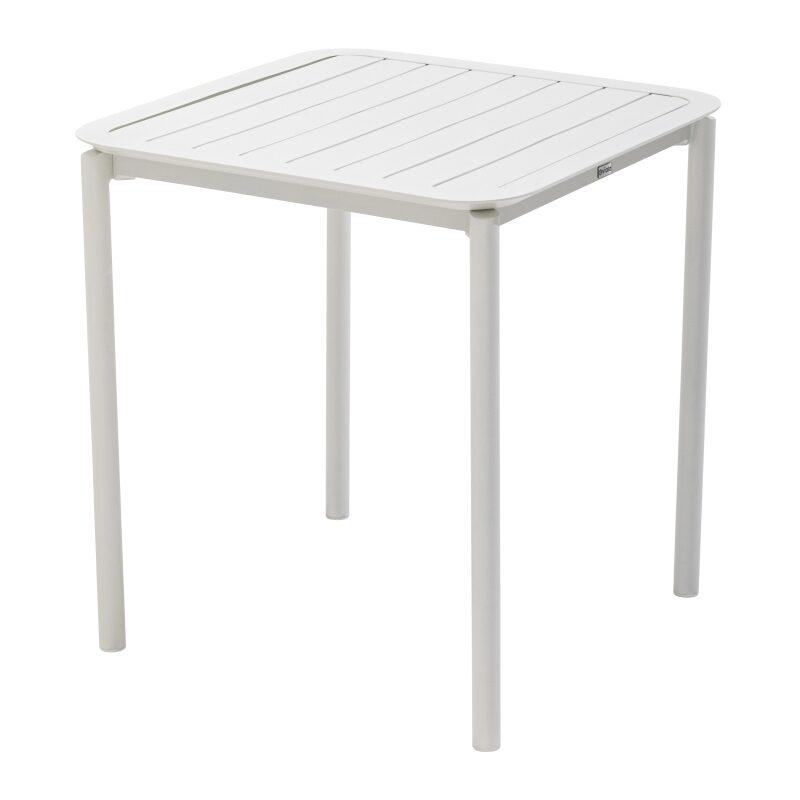 Table de terrasse carrée empilable 70 x 70 cm en aluminium